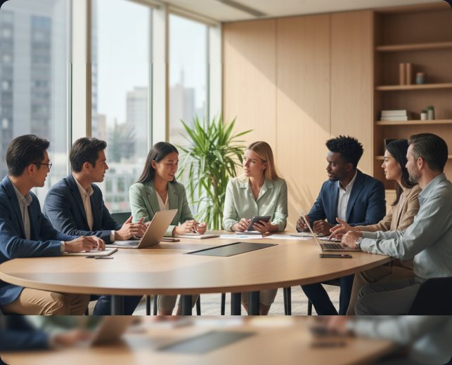 Right Recruit consultants in a team meeting